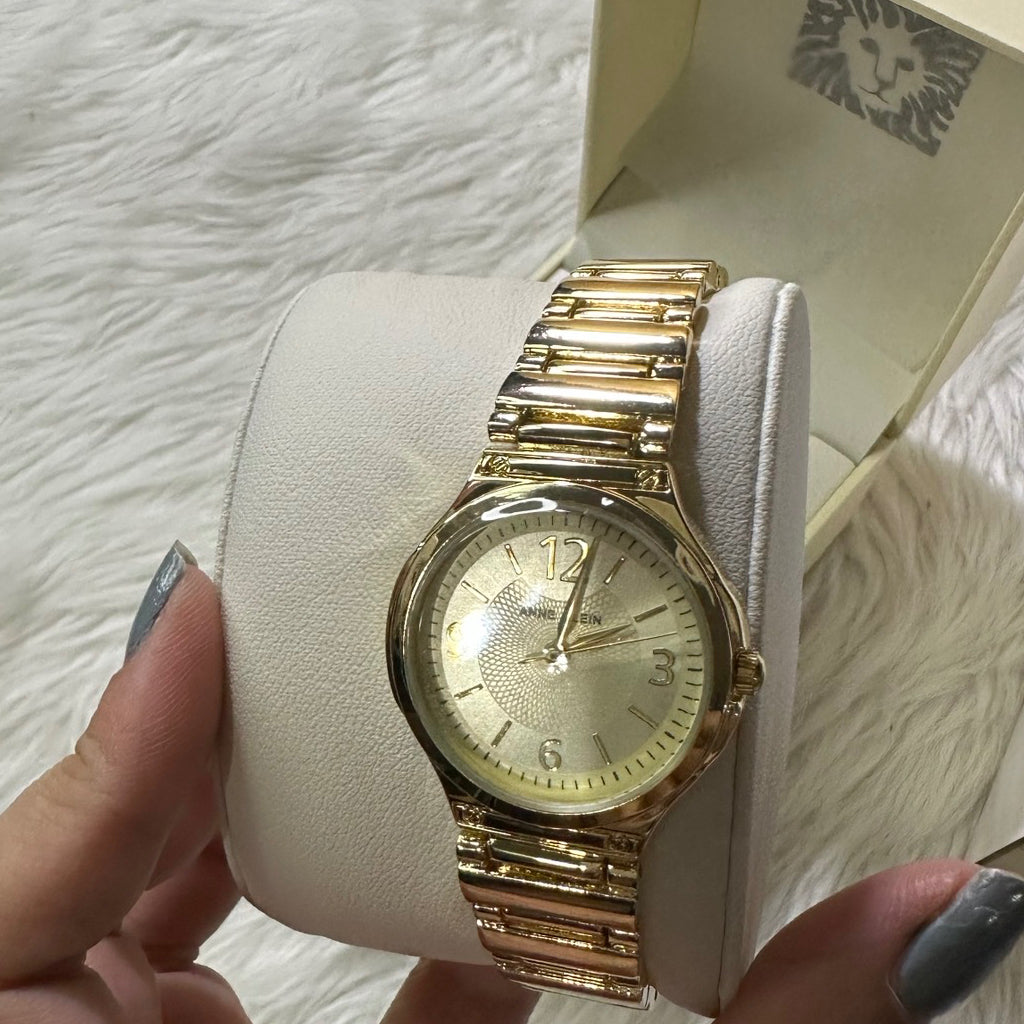 AUTHENTIC/ORIGINAL Anne Klein Women's Bracelet Gold Watch AK/3812CHGB