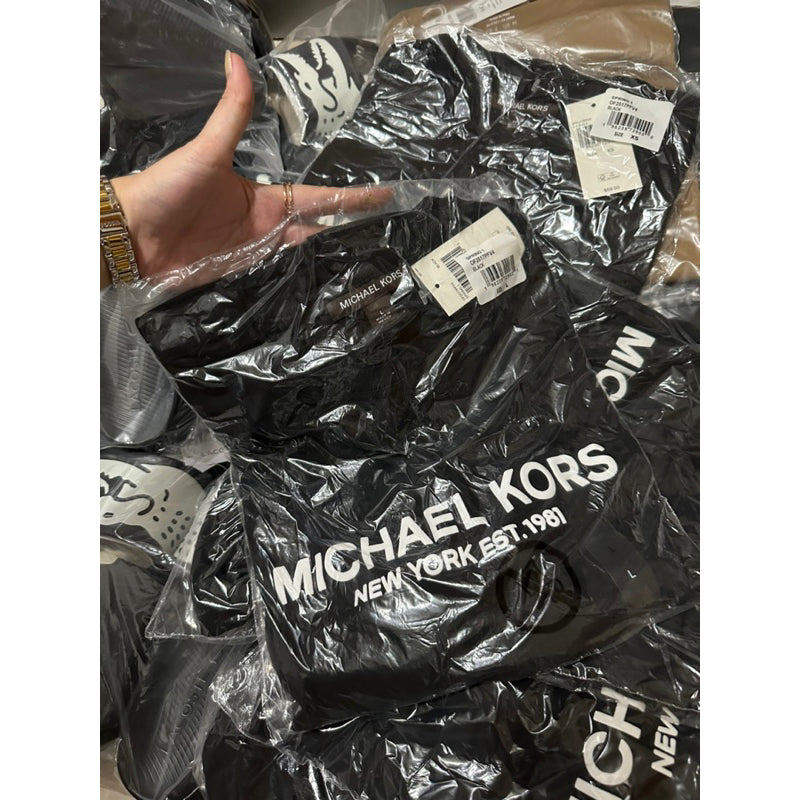 AUTHENTIC/ORIGINAL Mchael Kors MK Logo Cotton Shirt for Men Women in BLACK