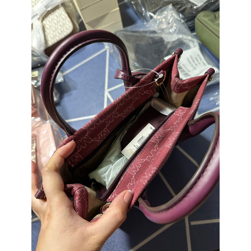 AUTHENTIC/ORIGINAL MICHAEL K0RS Mirella Signature Small Shopper Top Zip Crossbody Bag Mulberry
