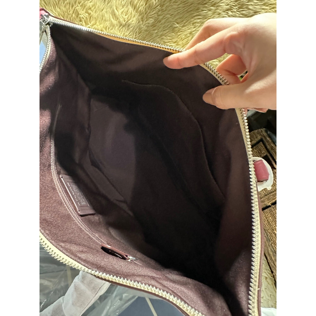 AUTHENTIC/ORIGINAL COACH New Gallery Tote Bag in Signature Light Khaki Pink