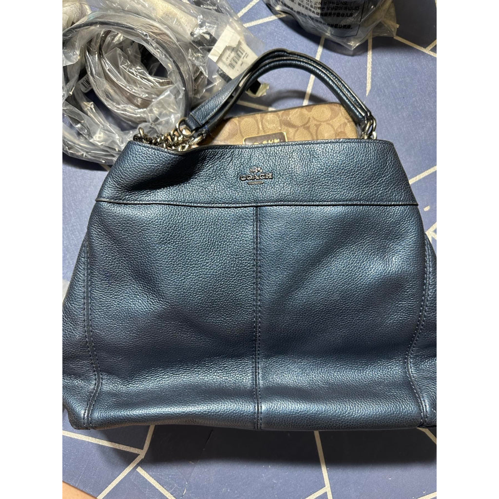 SALE! ❤️ AUTHENTIC/ORIGINAL Coach Preloved Lexi Metallic Blue Pebbled Leather Shoulder Bag
