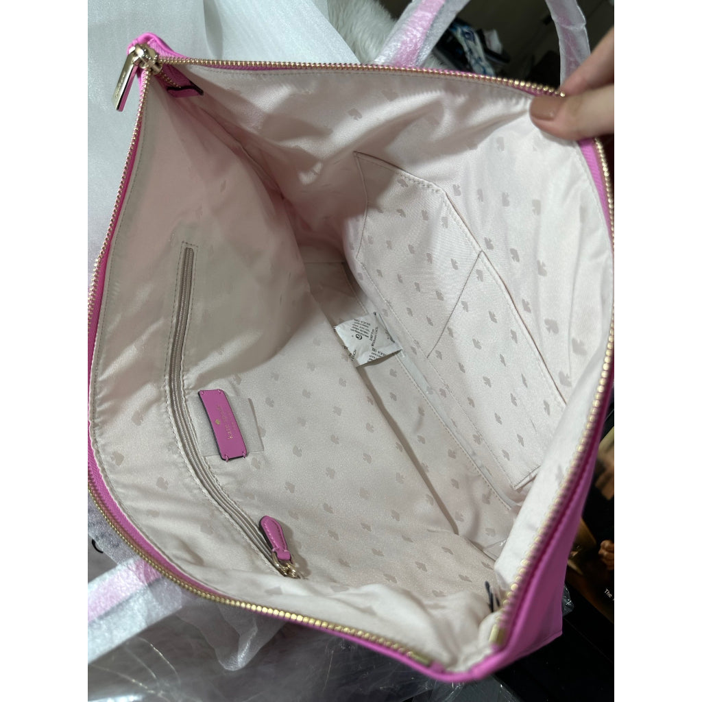 AUTHENTIC/ORIGINAL KateSpade Kitt Large Nylon Tote Bag Muted Fuschia Pink