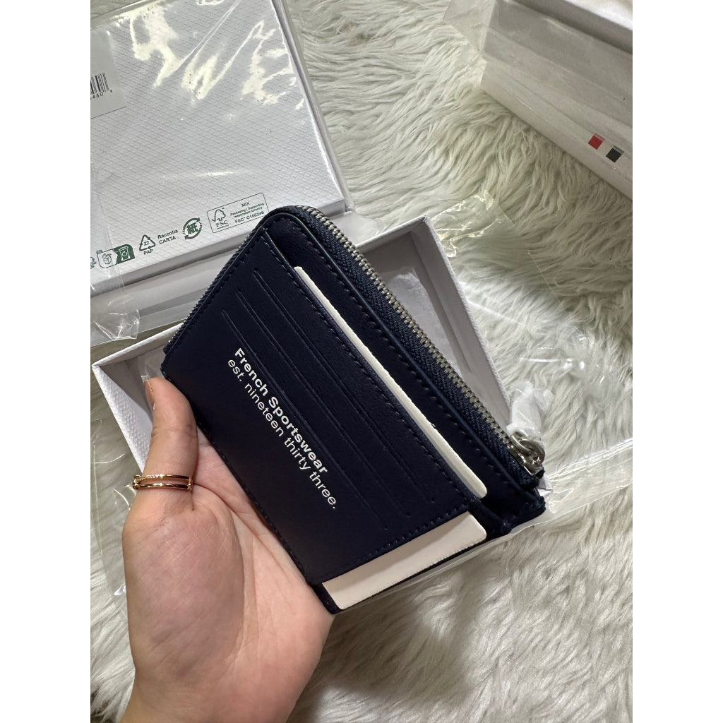 AUTHENTIC/ORIGINAL LACOSTE Men's Contrast Zip Card Coin Wallet Holder NAVY NH4016PN Marine