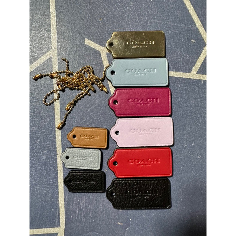 AUTHENTIC/ORIGINAL Coach LEATHER Hangtag Charm Keychain 100% Original