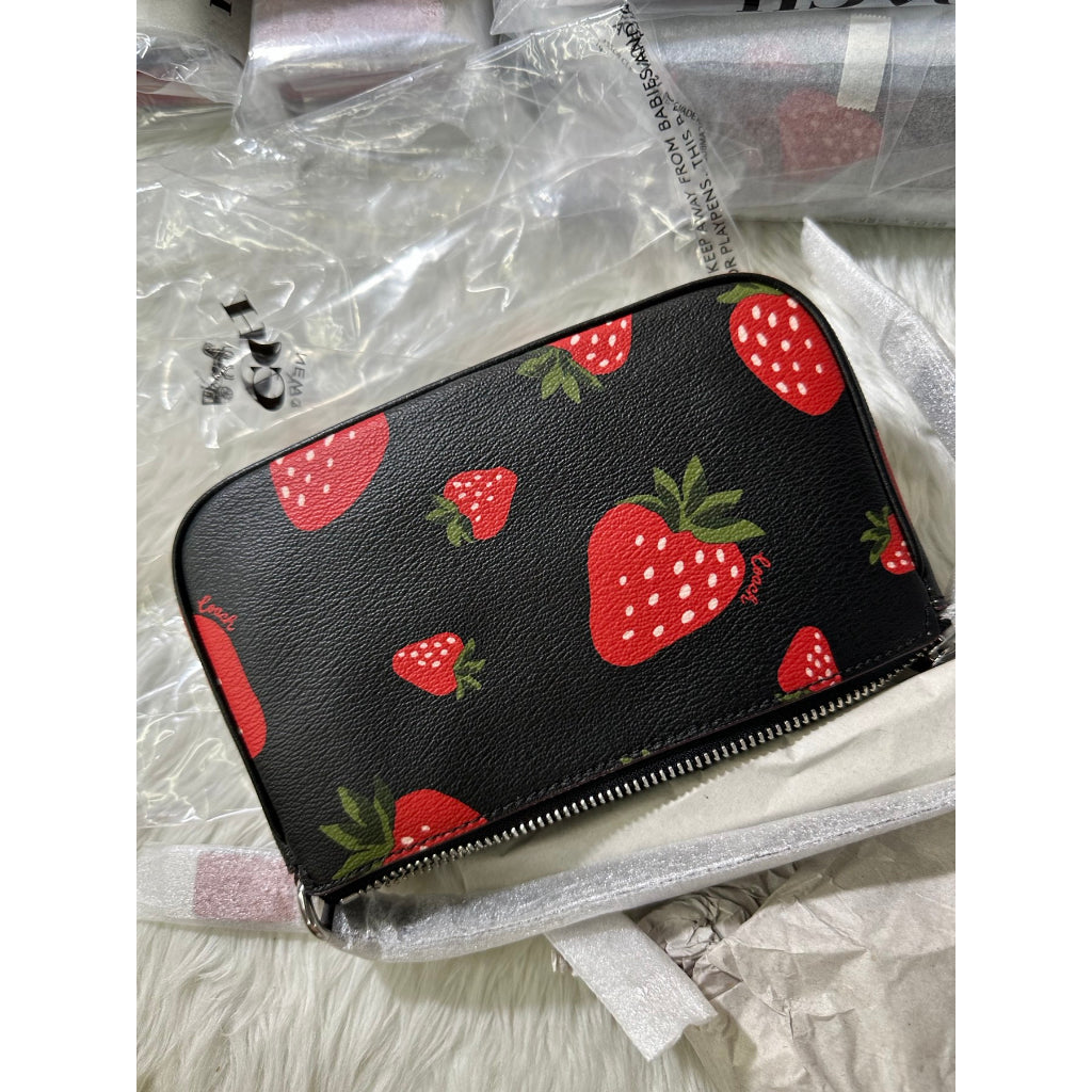 SALE! β€οΈ AUTHENTIC/ORIGINAL COACH Nolita 19 With Wild Strawberry Print KiliKili Shoulder Bag Black