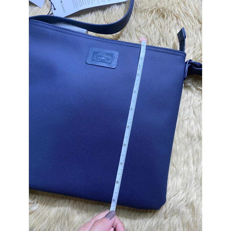 AUTHENTIC/ORIGINAL Lacoste Flat Crossbody Bag in Blue/Peacote