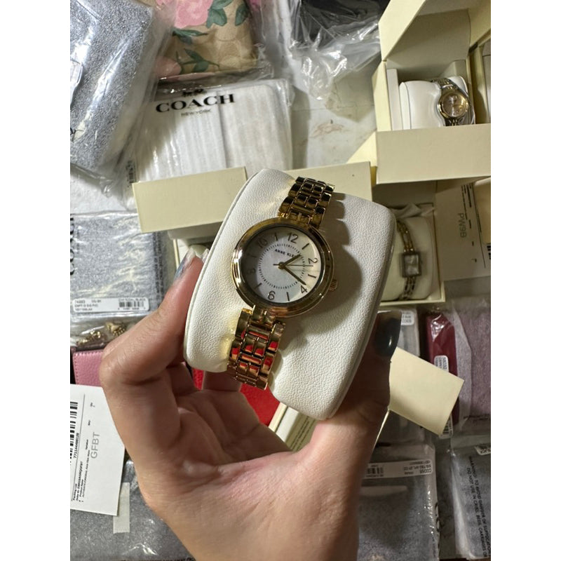 AUTHENTIC/ORIGINAL Anne Klein Women's 28mm Gold-Tone Bracelet Watch AK/3070MPGB