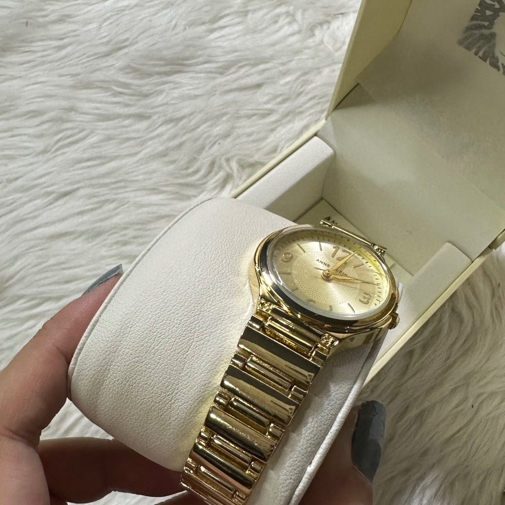 AUTHENTIC/ORIGINAL Anne Klein Women's Bracelet Gold Watch AK/3812CHGB