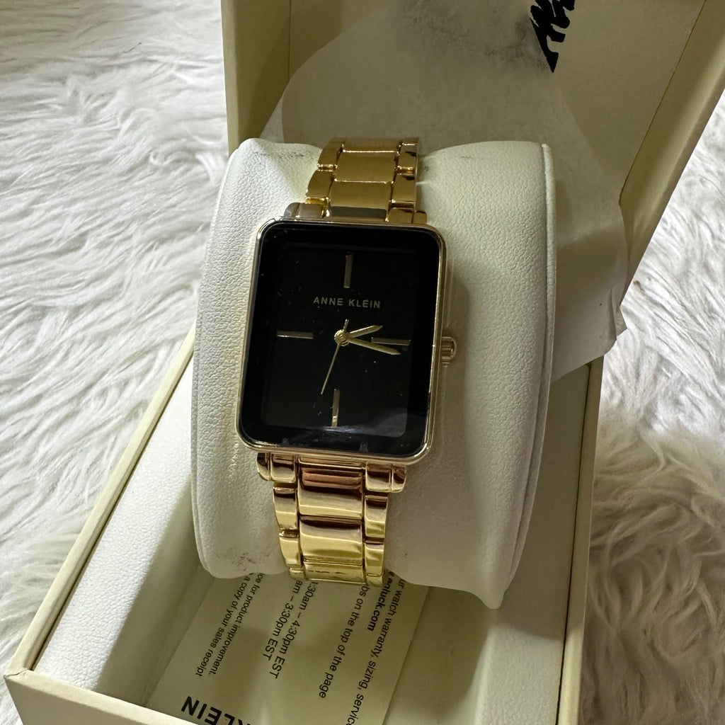 AUTHENTIC/ORIGINAL Anne Klein Women's Bracelet Square Watch AK/3646BKGB