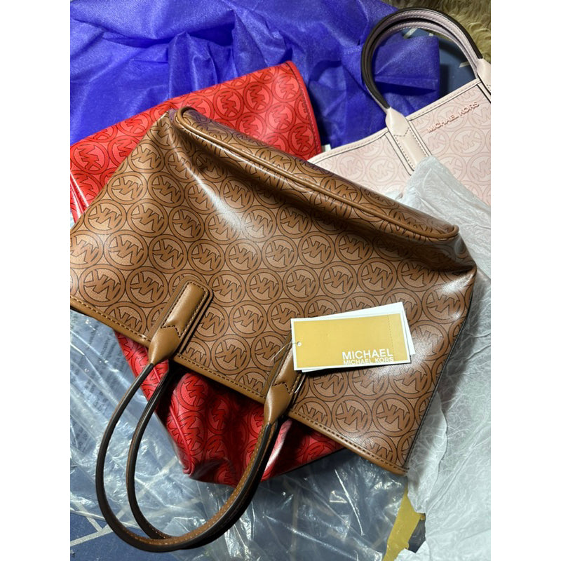 AUTHENTIC Michael K0rs MK Jodie Small Logo Jacquard Tote Bag