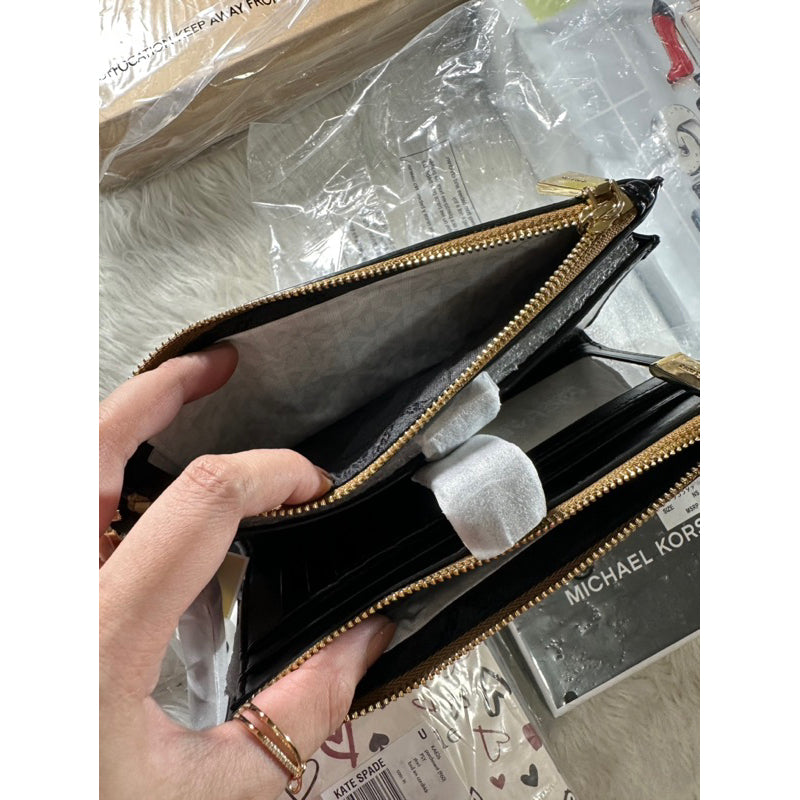 AUTHENTIC/ORIGINAL Michael K0rs MK Jet Set Travel Large Double Zip Wristlet Wallet