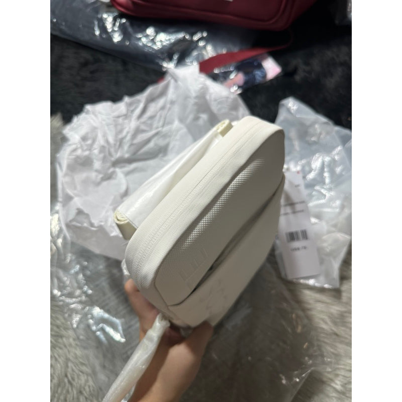 AUTHENTIC/ORIGINAL Lacoste Unisex L.12.12 Branded Zippered Small Flat Menβs Bag White Unisex