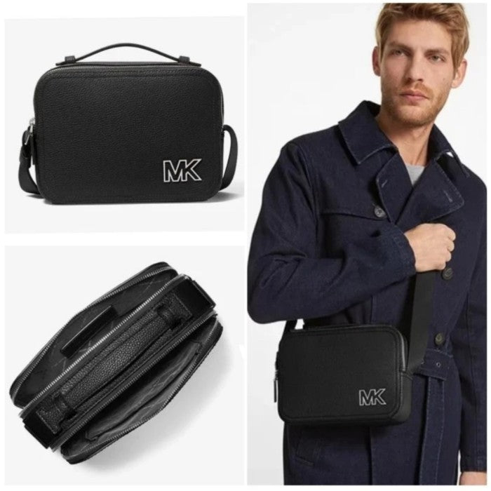AUTHENTIC/ORIGINAL Michael K0rs MK Cooper East West Top Handle Crossbody Men's Bag Black