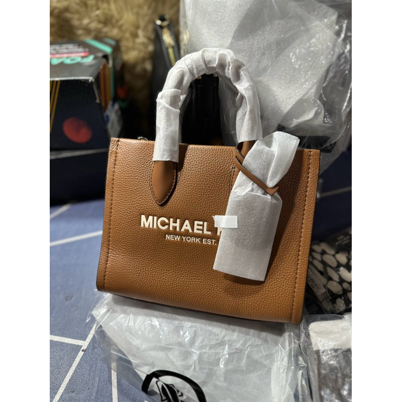 AUTHENTIC/ORIGINAL Michael K0rs MK Mirella Small Shopper Tote Crossbody Bag Brown Luggage