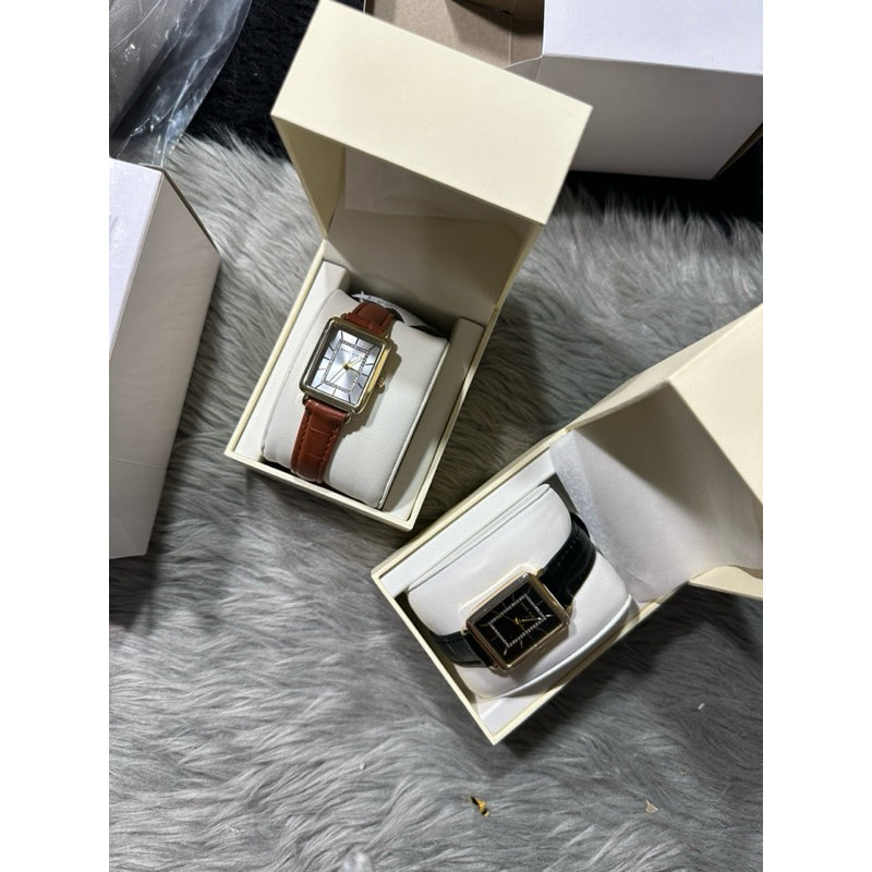 AUTHENTIC/ORIGINAL Anne Klein Women's Quartz Dress Watch with Faux Leather Strap, Brown AK/3820GPHY