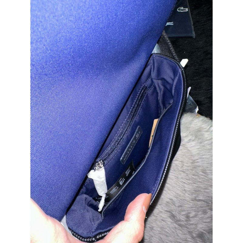 AUTHENTIC/ORIGINAL Lacoste Men's Flap Crossover Black Bag