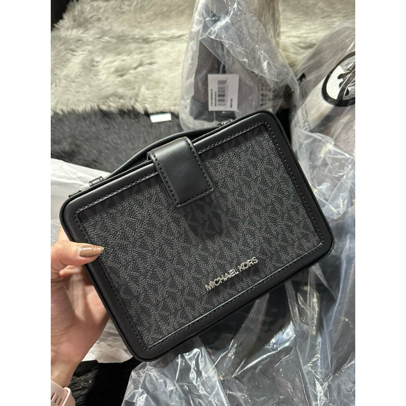 AUTHENTIC/ORIGINAL Michael K0rs MK Cooper Black Lunch Box Top Handle Crossbody Men's Bag