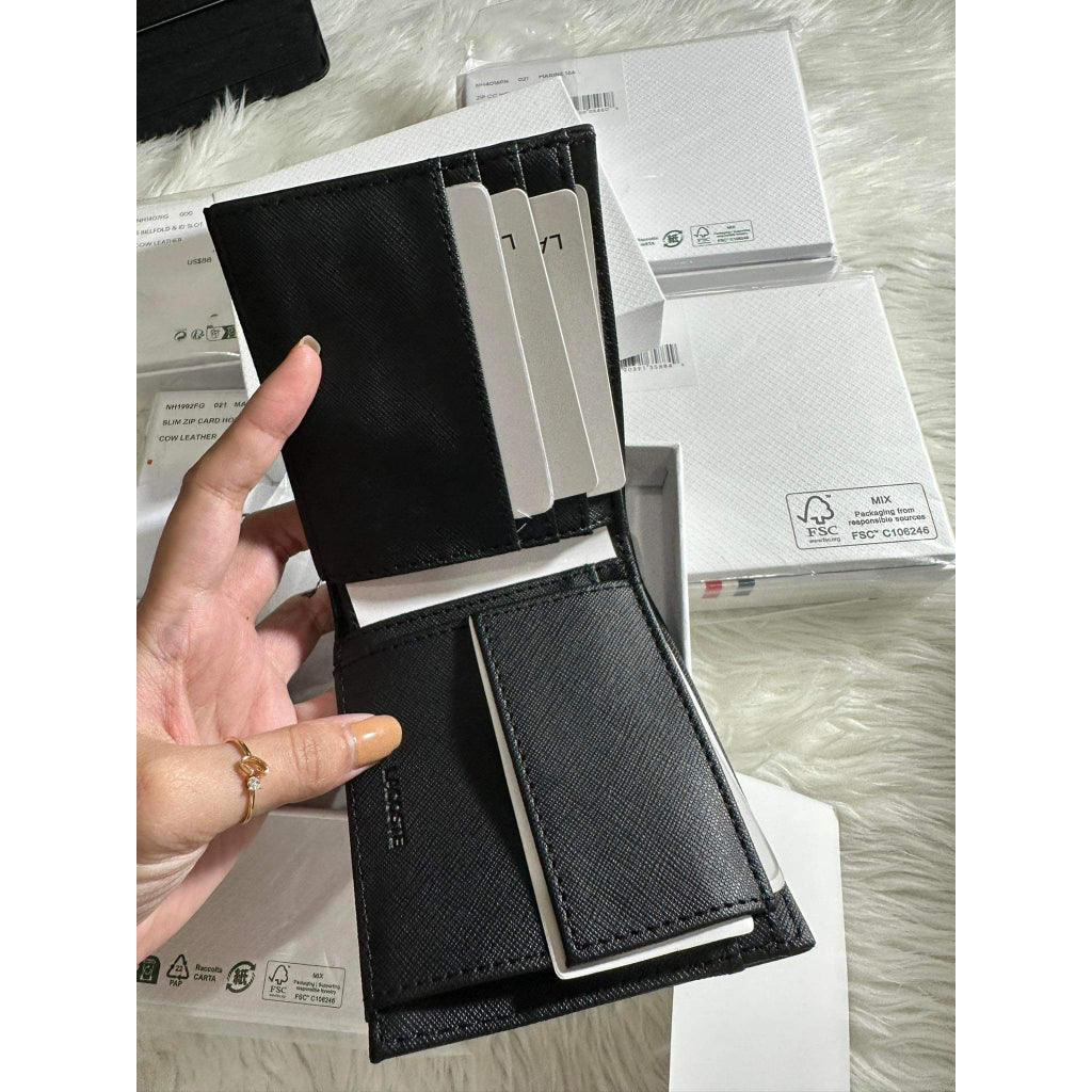 AUTHENTIC/ORIGINAL LACOSTE Men's Classic Petit Piqué Three Card Coin Wallet NH2309HC