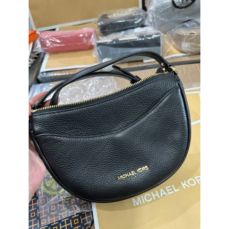 AUTHENTIC/ORIGINAL Michael K0rs MK Dover Small Half Moon Crossbody Bag in Green / Black