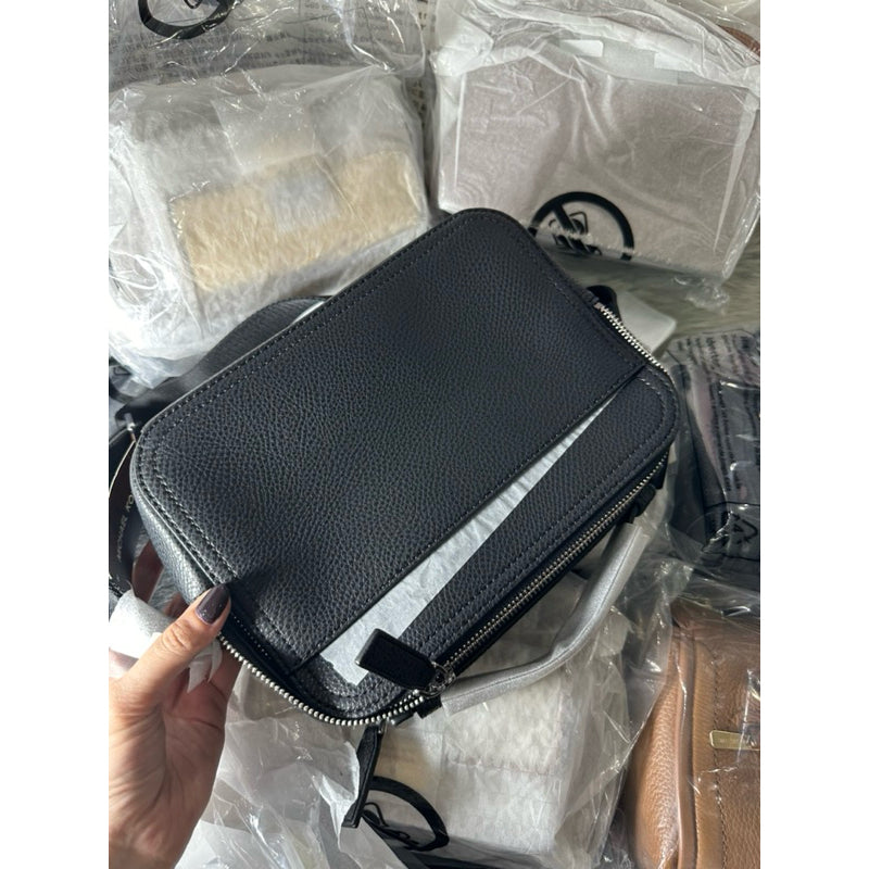 AUTHENTIC/ORIGINAL Michael K0rs MK Cooper East West Top Handle Crossbody Men's Bag Black