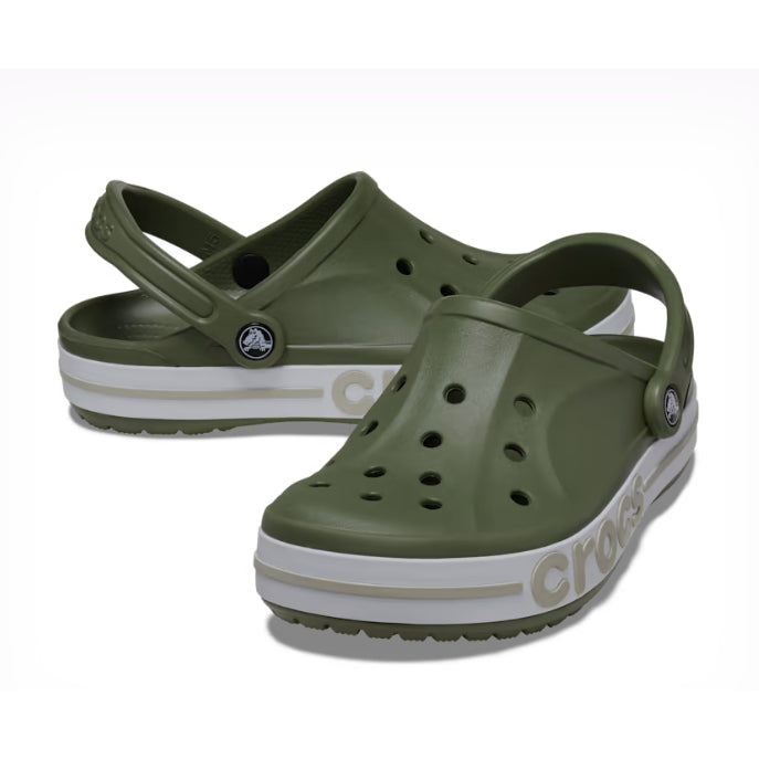 AUTHENTIC ORIGINAL Crocs Bayaband Clog in Army Green Cobblestone Grandeur Store