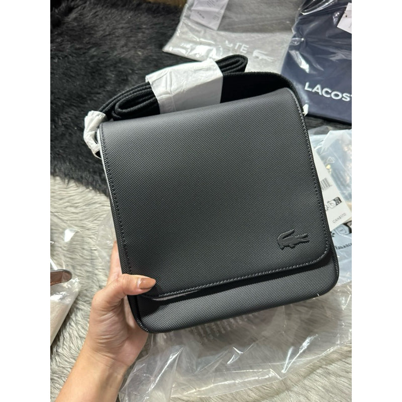 AUTHENTIC/ORIGINAL Lacoste Men's Flap Crossover Black Bag