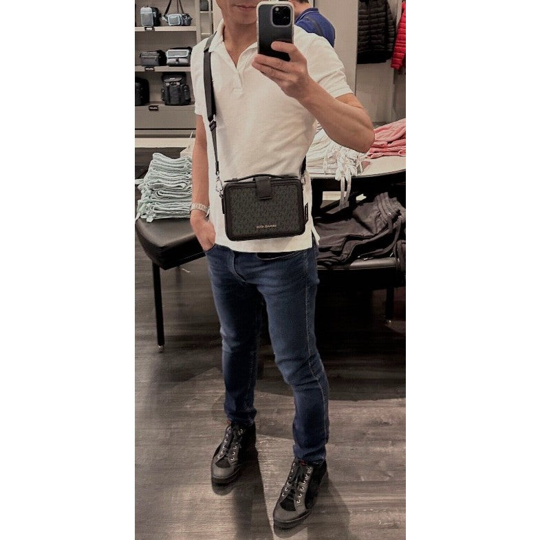 AUTHENTIC/ORIGINAL Michael K0rs MK Cooper Black Lunch Box Top Handle Crossbody Men's Bag