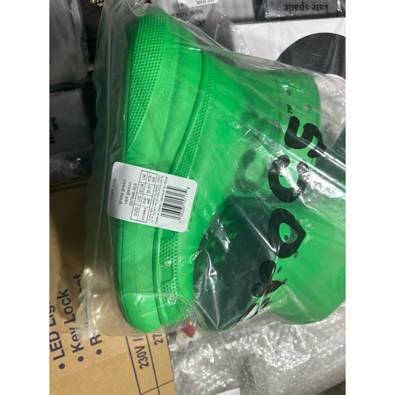 AUTHENTIC/ORIGINAL Crocs Classic Crush Rain Boots unisex-adult Rain Boot Green