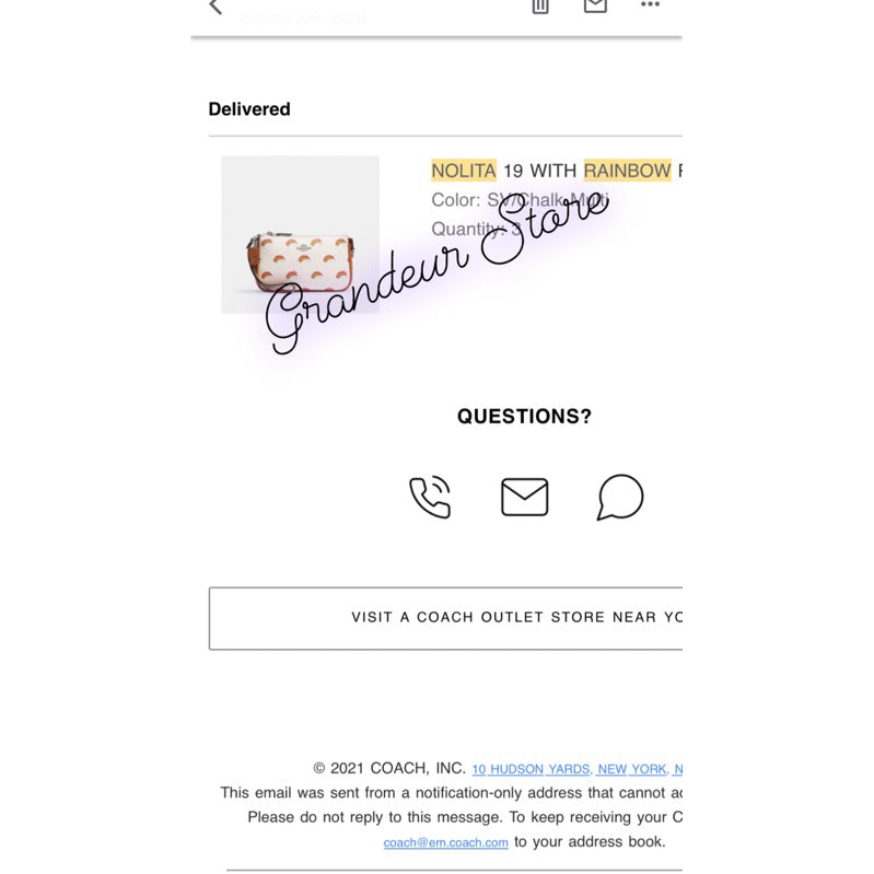 AUTHENTIC/ORIGINAL COACH Nolita 19 With Rainbow Print KiliKili Bag Wristlet Purse