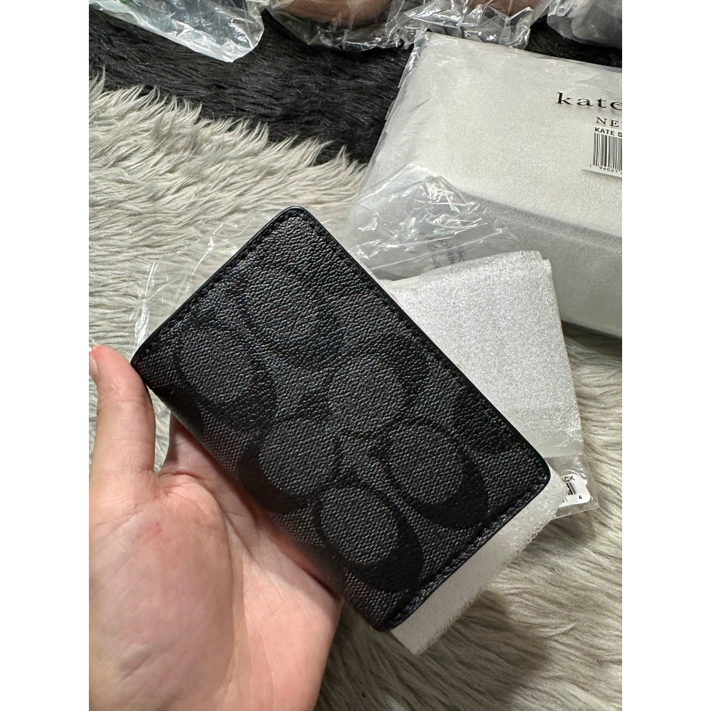 Card Wallet Coach Wallet Signature Black Card Wallet In Signature