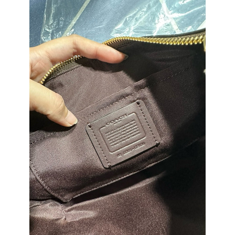 AUTHENTIC/ORIGINAL COACH Payton Hobo Shoulder Bag In Signature Canvas in Brown Black White