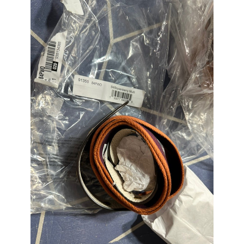 AUTHENTIC/ORIGINAL COACH Guitar Bag Strap In Colorblock With Varsity Stripe in Maroon Boysenberry