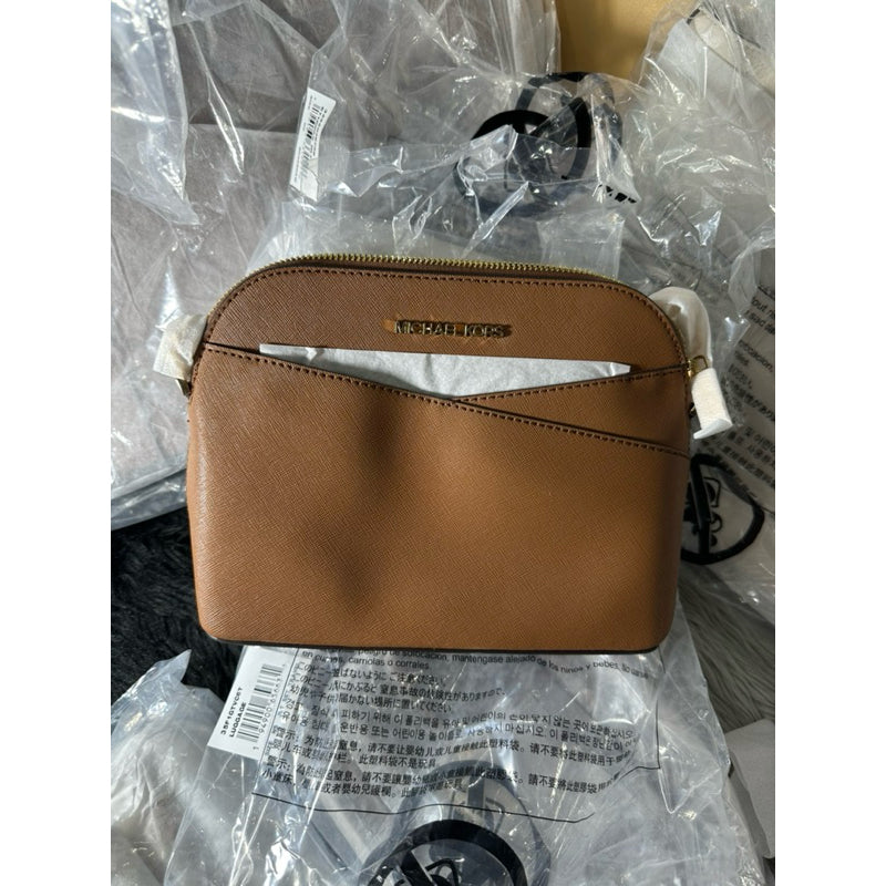 AUTHENTIC/ORIGINAL Michael K0rs MK Jet Set Travel Medium Dome Crossbody Bag Pink and Brown