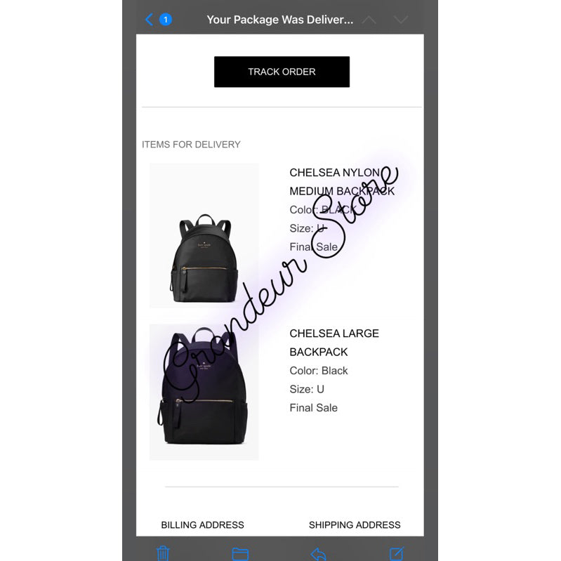 AUTHENTIC/ORIGINAL KateSpade KS Chelsea Large Backpack Black Nylon Bag