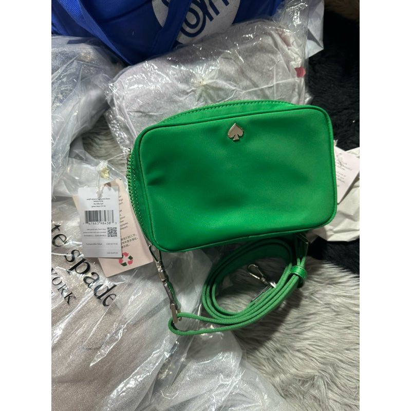 AUTHENTIC/ORIGINAL KateSpade KS jae small camera nylon bag in green