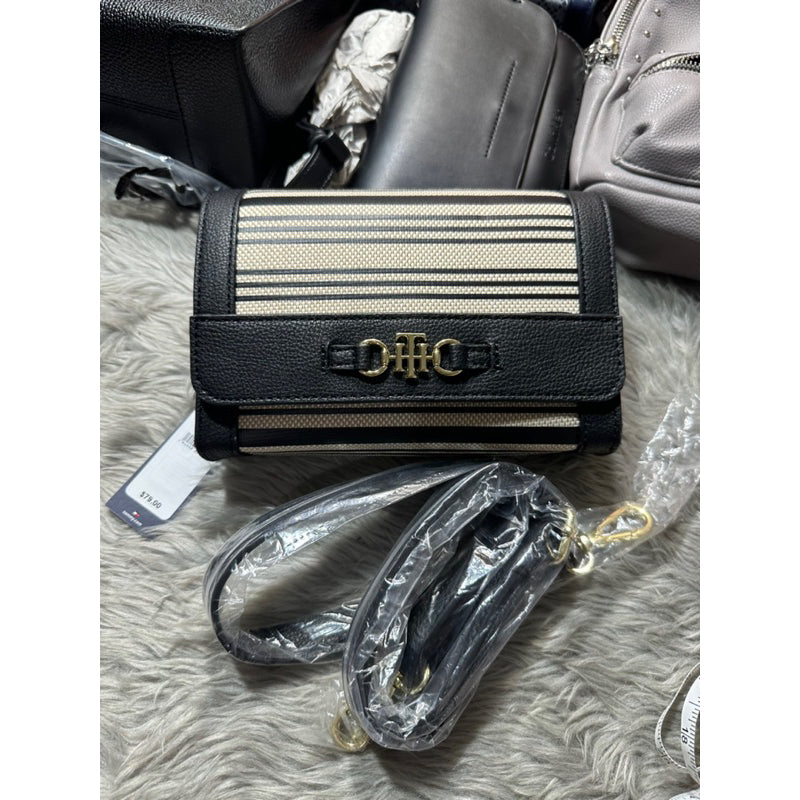 AUTHENTIC/ORIGINAL Tommy Hilfiger Women's Beltbag Crossbody Black Mini Bag