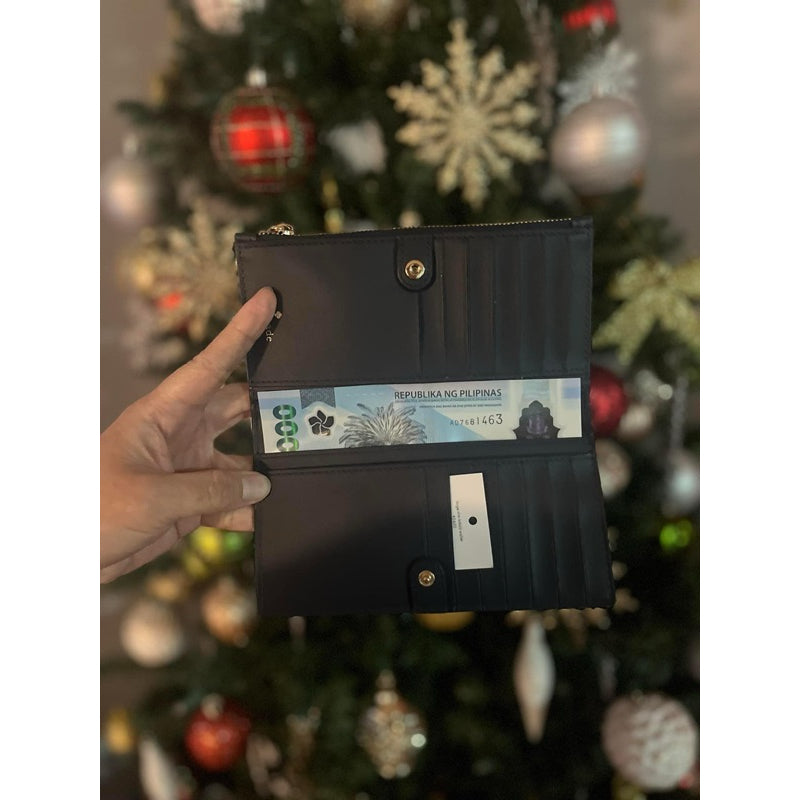 AUTHENTIC/ORIGINAL KateSpade KS Retail Spade Flower Jacquard Zip Slim Long Wallet Blue