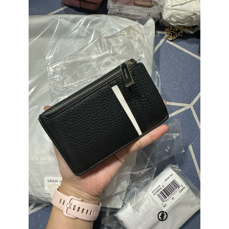 AUTHENTIC/ORIGINAL KateSpade KS Dumpling Small Flap Card Holder Wallet Black Brown