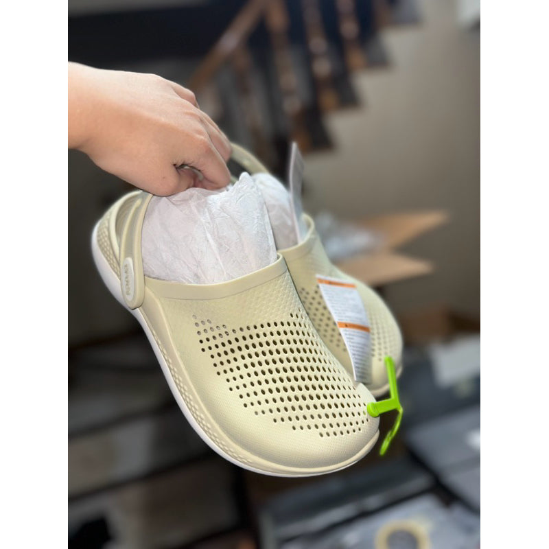 AUTHENTIC/ORIGINAL Crocs Literide 360 Clog Shoes in Bone Beige White