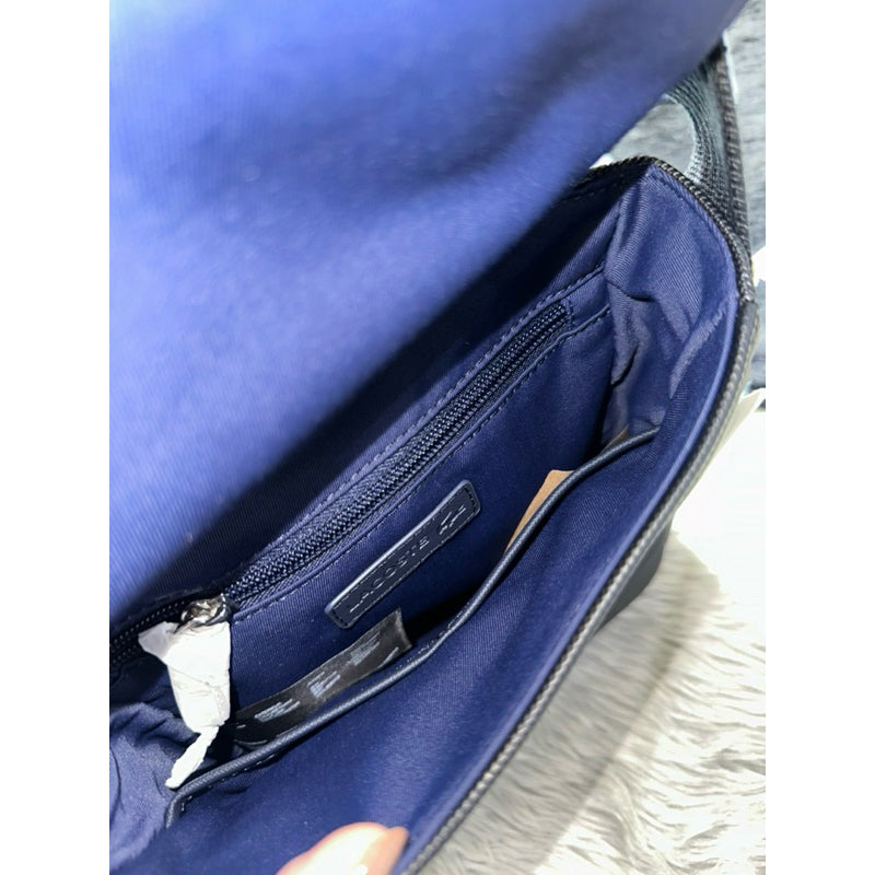 AUTHENTIC/ORIGINAL Lacoste Men's Flap Crossover Black Bag