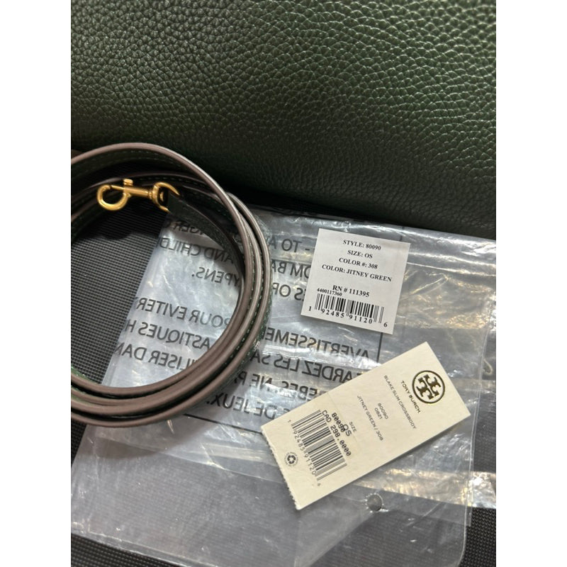 AUTHENTIC/ORIGINAL Preloved Tory Burch Blake Double Zip Slim Crossbody Bag Jitney Green