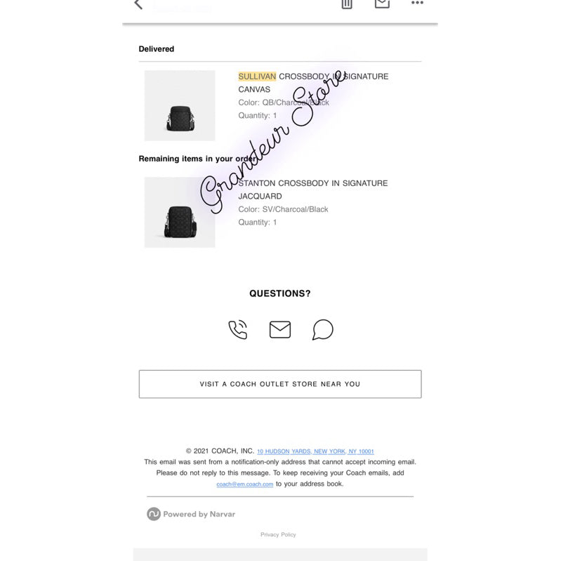 AUTHENTIC/ORIGINAL COACH Sullivan Crossbody In Signature Canvas Bag for Men