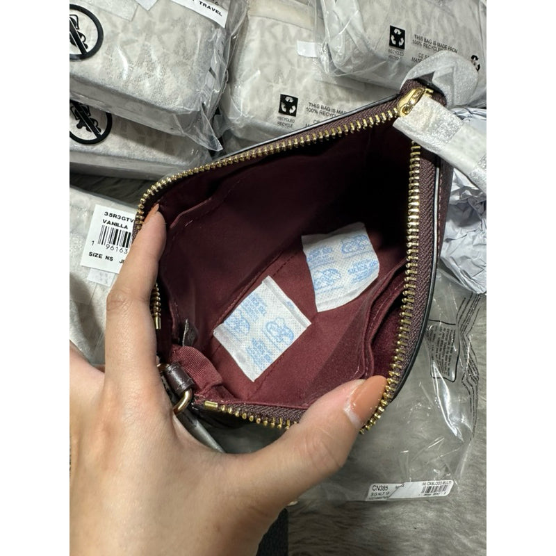 AUTHENTIC/ORIGINAL COACH Nolita 19 In Signature Canvas Oxblood Small Bag Wristlet Chain Strap
