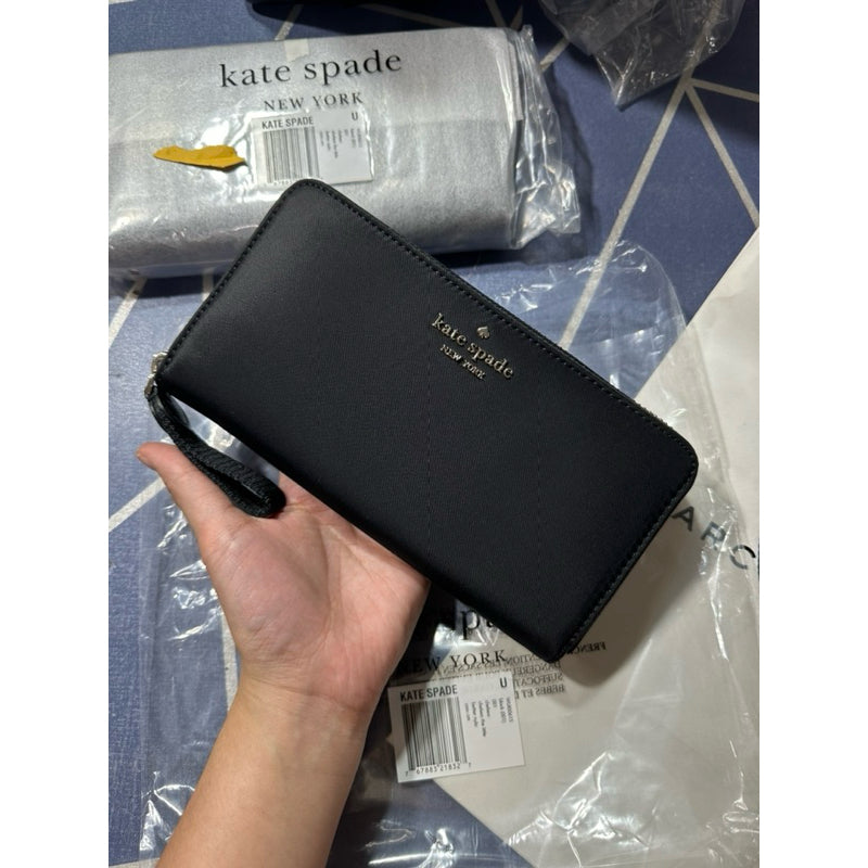 AUTHENTIC/ORIGINAL KateSpade KS Chelsea Nylon Large Continental Long Wallet BLACK