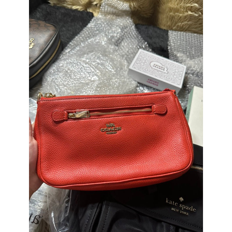 AUTHENTIC/ORIGINAL Coach Preloved Nolita 24 Chain Sling KiliKili Small Bag Orange Red