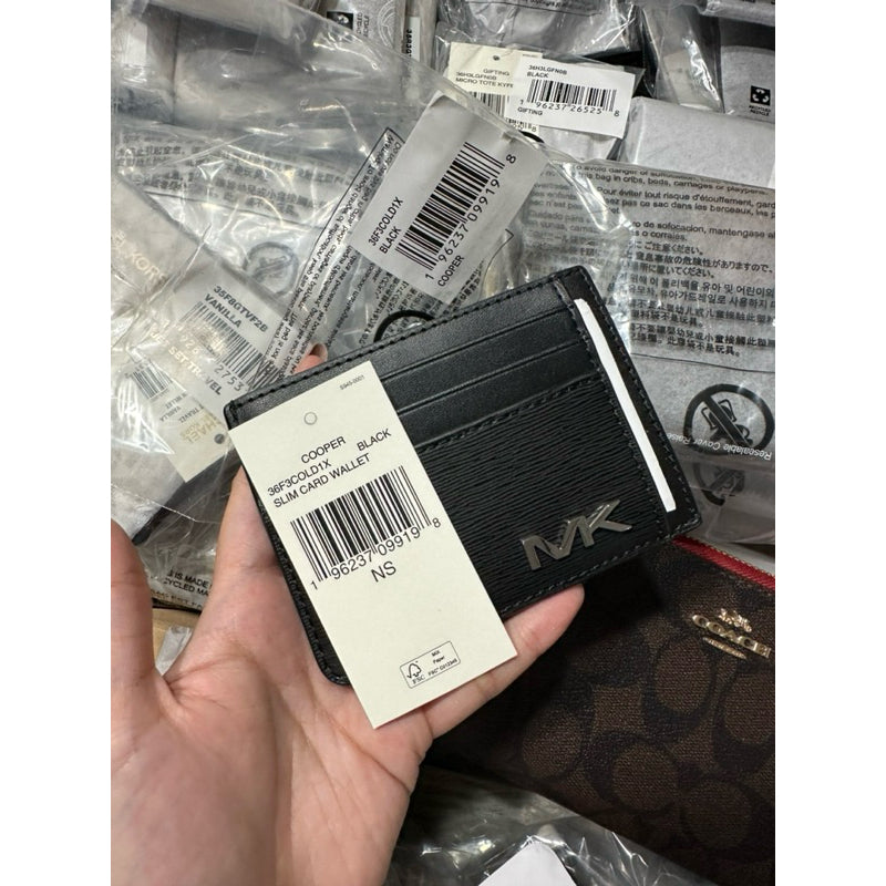 AUTHENTIC/ORIGINAL Michael K0rs MK COOPER SLIM CARD HOLDER BLACK Men's Wallet