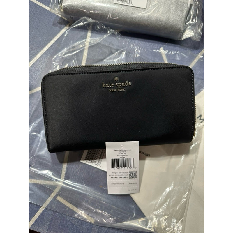 AUTHENTIC/ORIGINAL KateSpade KS Chelsea Nylon Large Continental Long Wallet BLACK