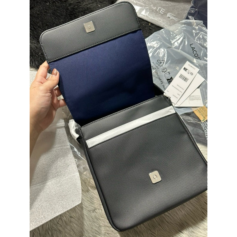 AUTHENTIC/ORIGINAL Lacoste Men's Flap Crossover Black Bag