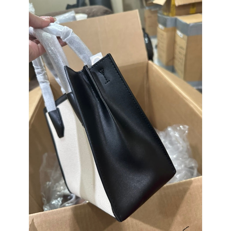 AUTHENTIC/ORIGINAL Michael K0rs MK MERCER MEDIUM LOGO EMBOSSED COTTON CANVAS CROSSBODY BAG in BLACK