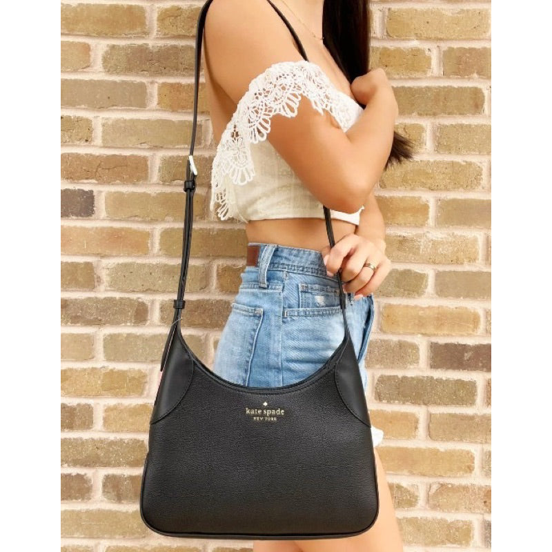 AUTHENTIC/ORIGINAL Preloved KateSpade Aster Leather Small Crossbody Bag Black